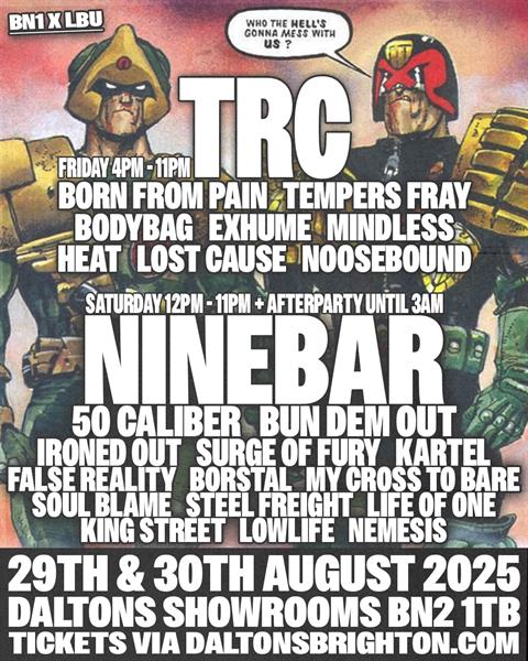TRC, Born From Pain, Tempers Fray, Bodybag, Exhume, Mindless